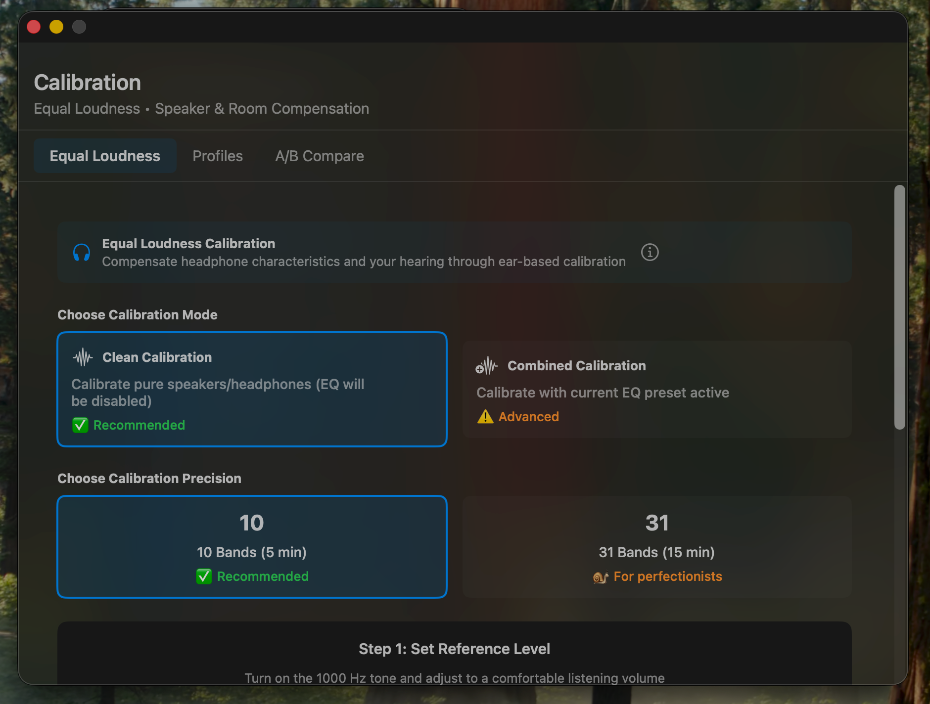 Calibration mode