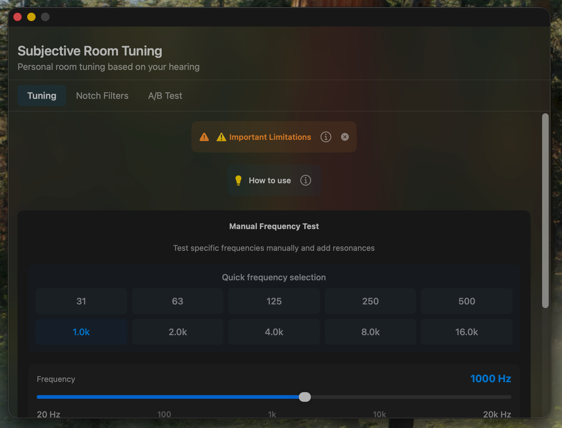 Subjective room tuning