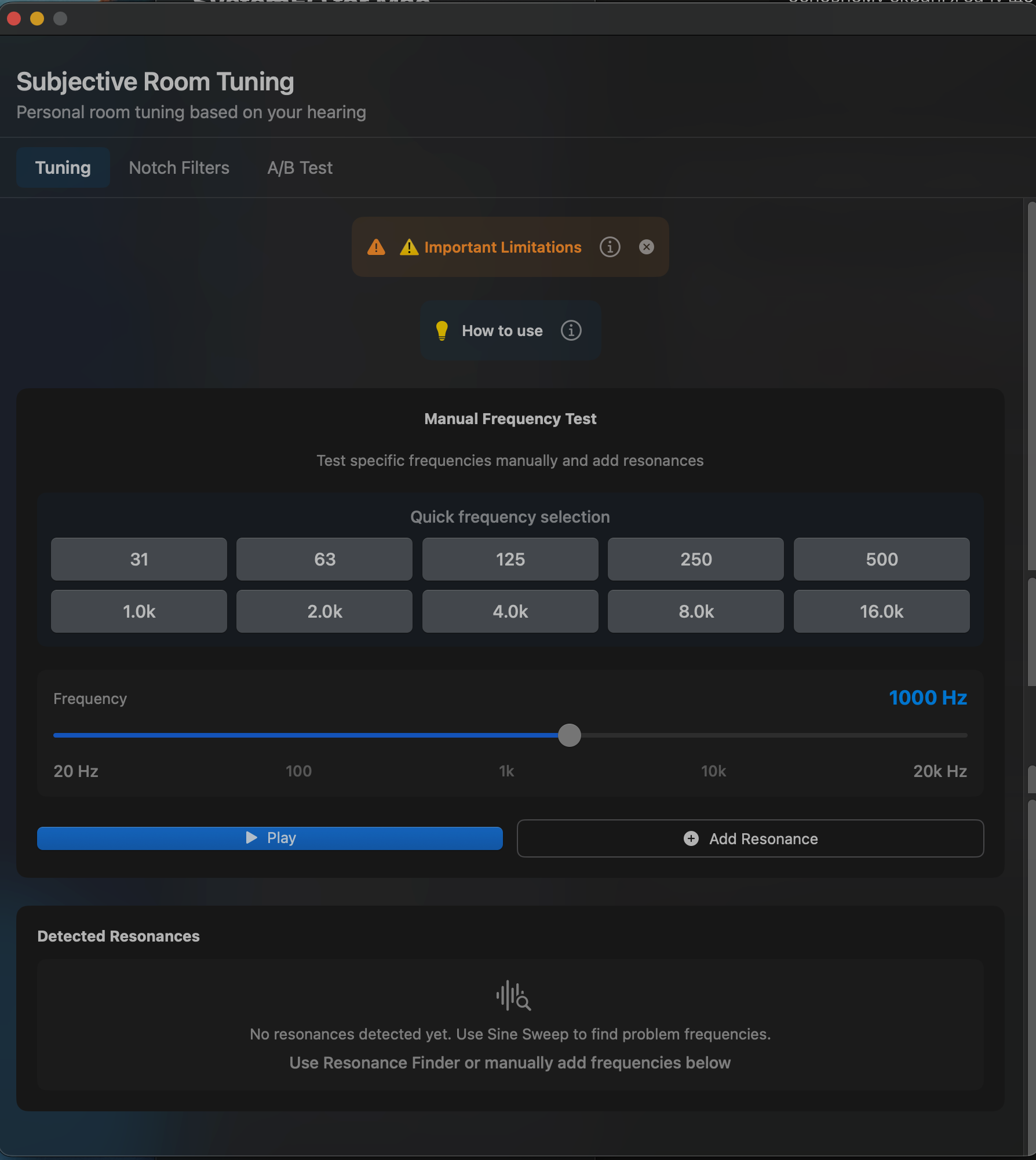 Subjective room tuning