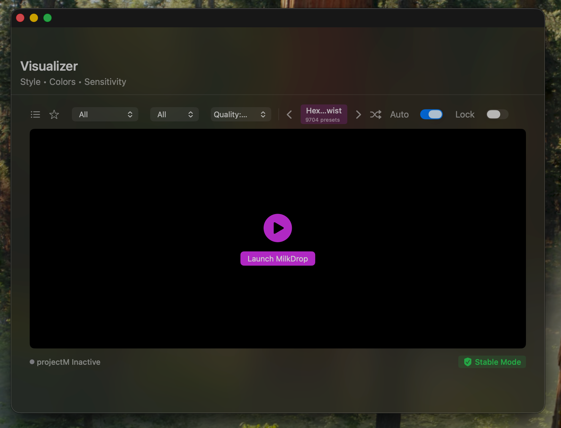 Visualizer launch screen